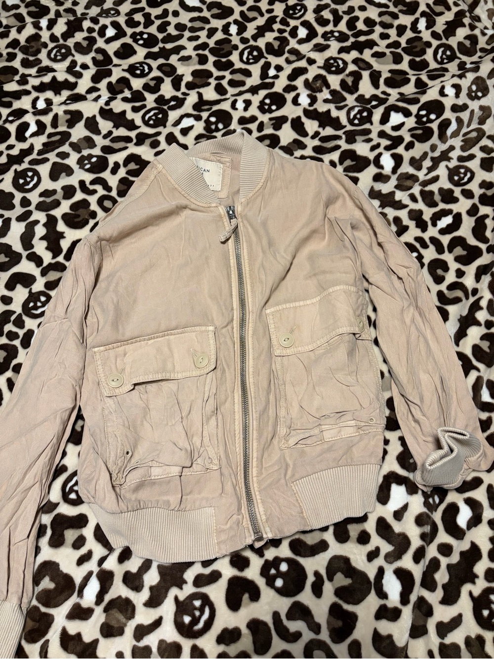 American Eagle Light Beige Women's Bomber Jacket